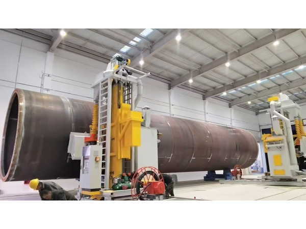 風(fēng)電塔筒內(nèi)外壁拋丸機